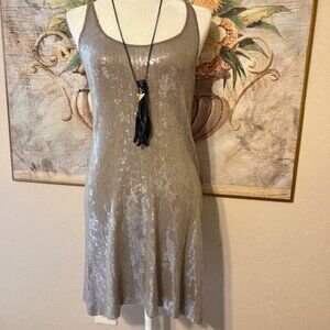 Sz S Chan Luu Spaghetti Strap Sequins Mini Dress